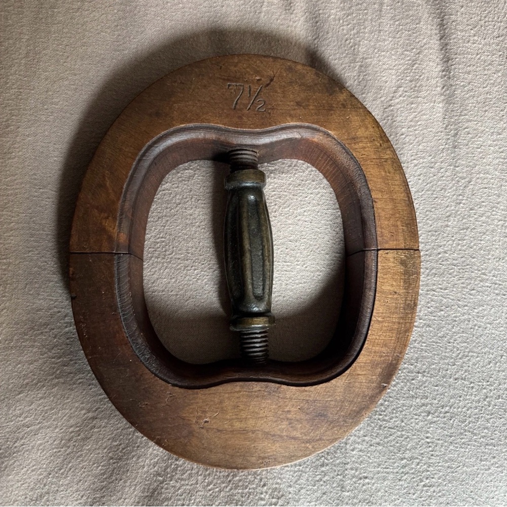 Vintage Wooden Hat Stretcher with Metal Handle